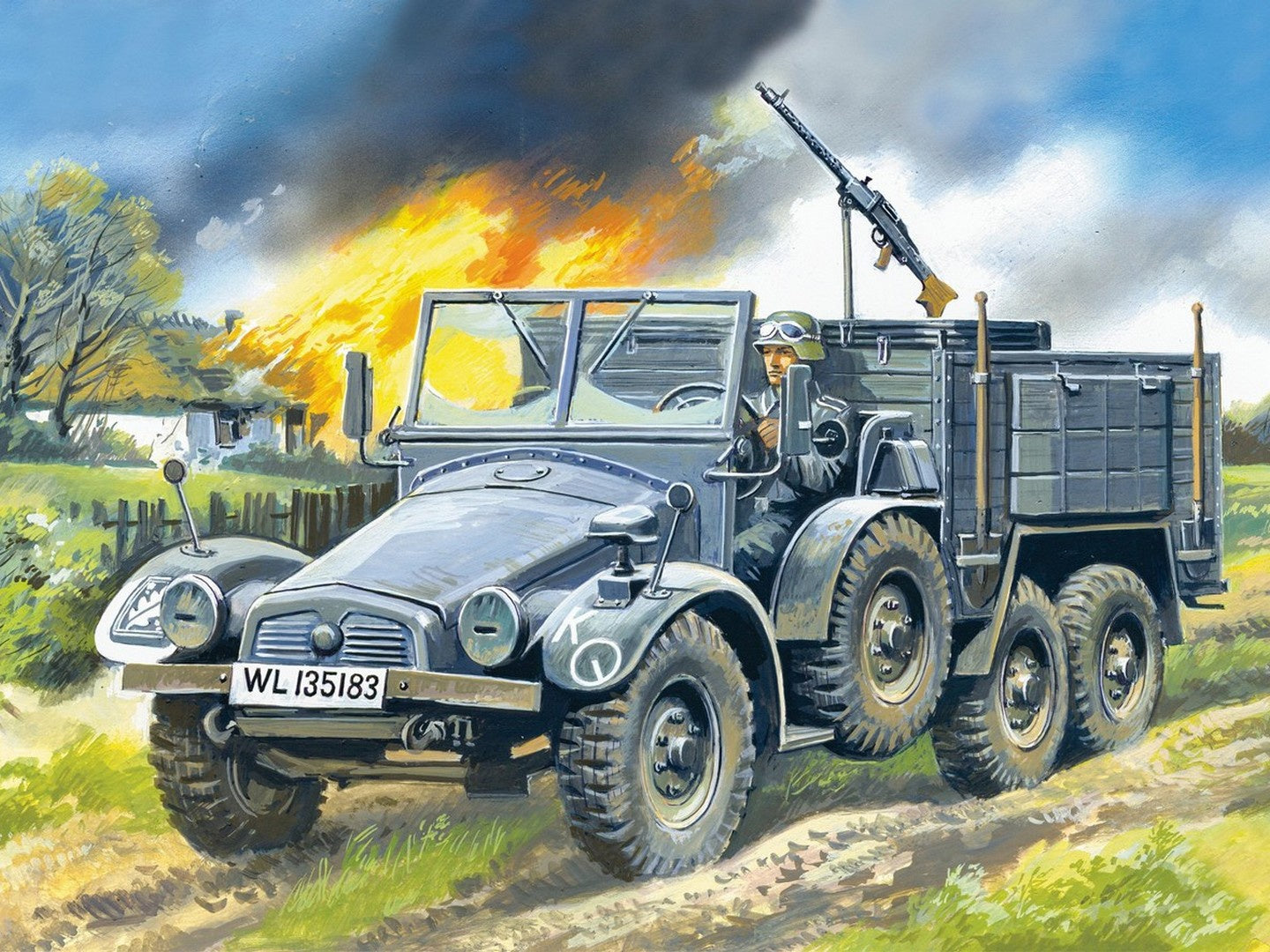 ICM 1/72 Krupp L2H143 Kfz.70 German Light Army Truck Model Kit ICM72451