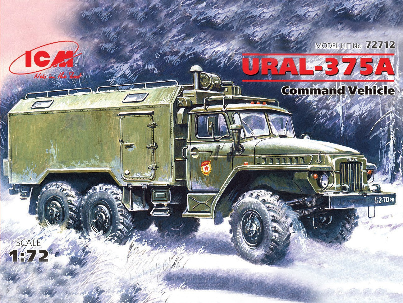 ICM 1/72 URAL-375A Command Vehicle Military Truck Model Kit ICM72712