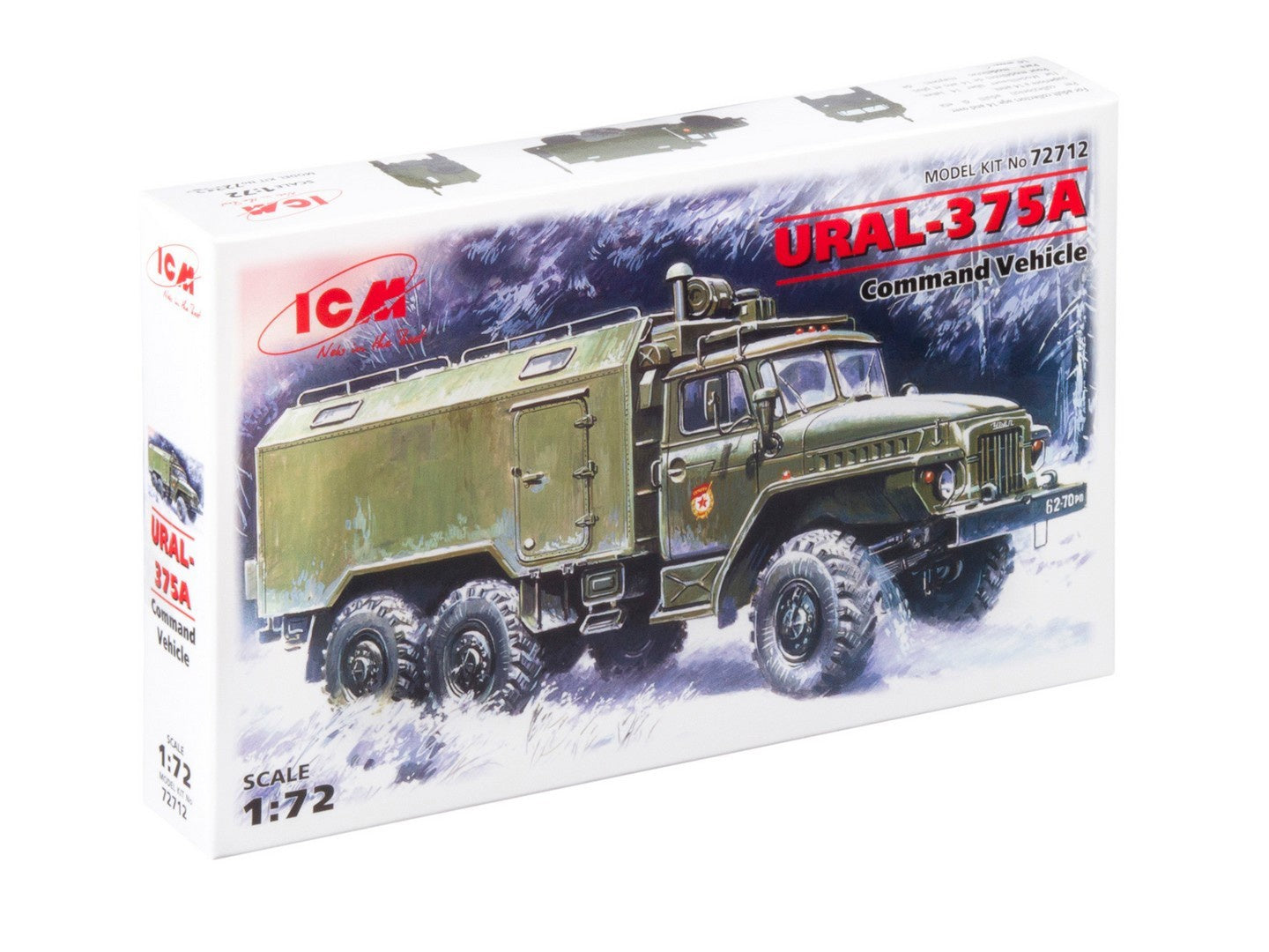 ICM 1/72 URAL-375A Command Vehicle Military Truck Model Kit ICM72712