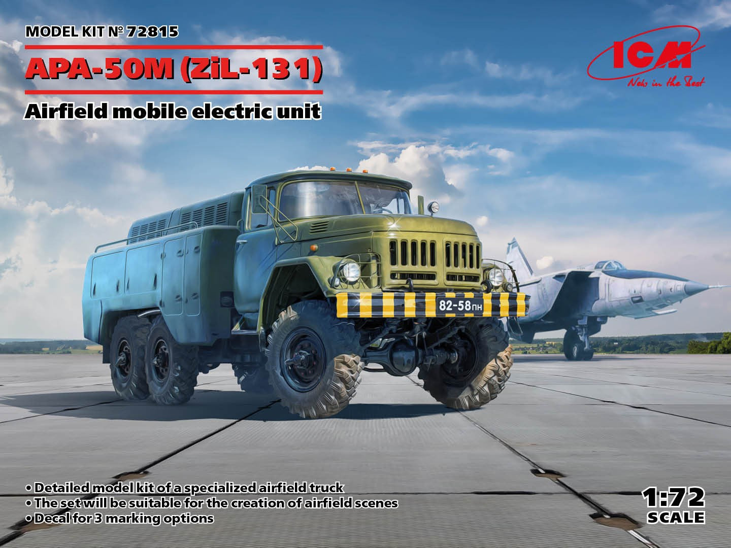 ICM 1/72 APA-50M (ZiL-131) Airfield Mobile Electric Unit Military Model Kit 72815