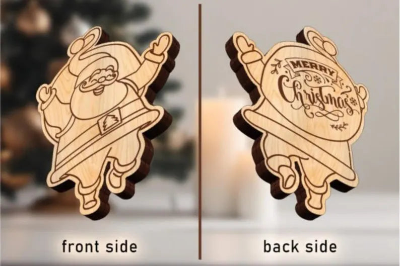 Christmas Wooden House Advent countdown calendar Santa Chimney