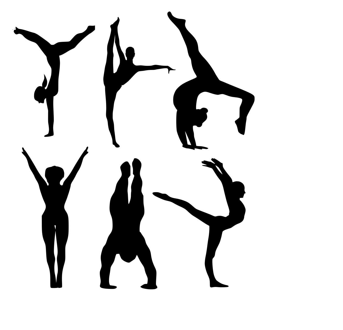 6 x  dance gymnast dancer Glass Bauble Wall  Table Decor Vinyl Decal Sticker