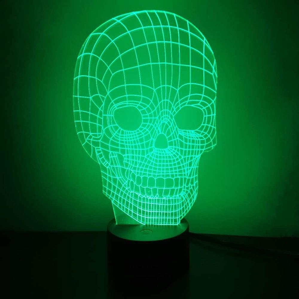 Skull Emo LED Night Light Desk Lamp Sign Bedroom Decor