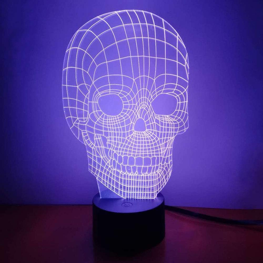 Skull Emo LED Night Light Desk Lamp Sign Bedroom Decor