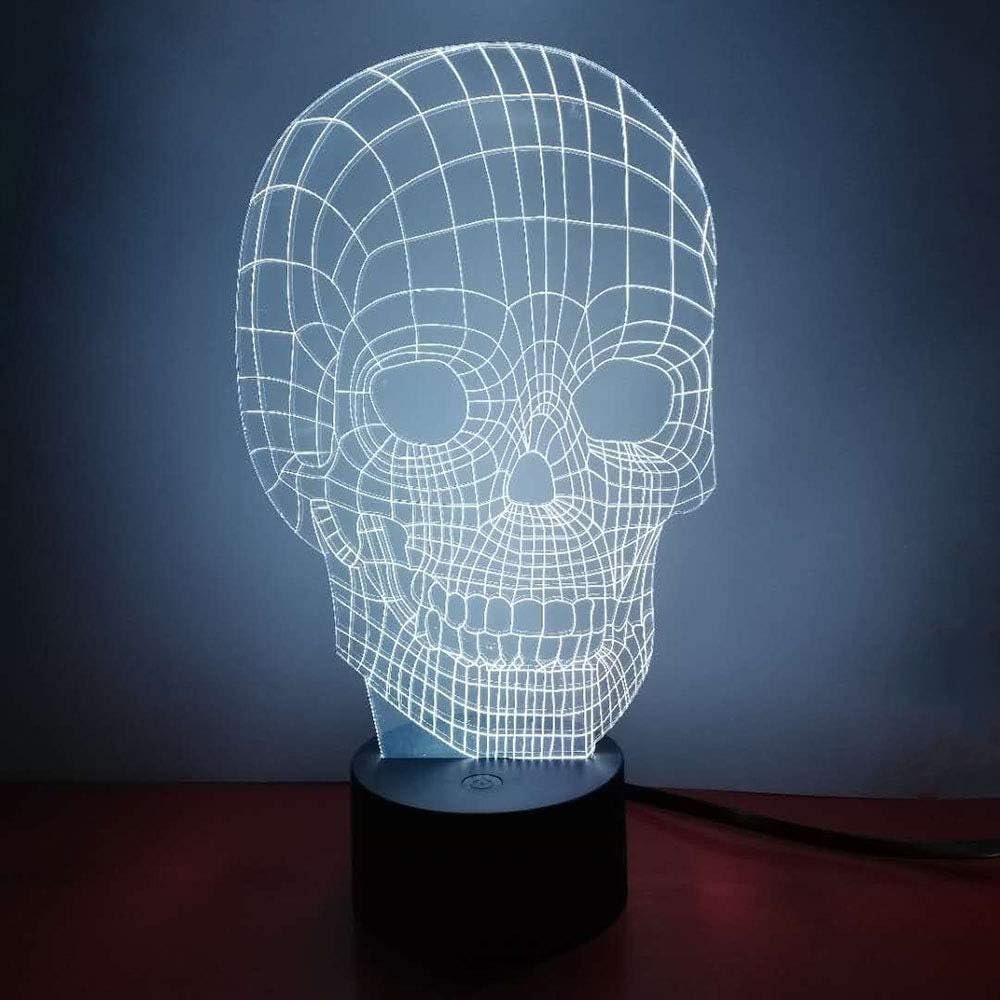 Skull Emo LED Night Light Desk Lamp Sign Bedroom Decor