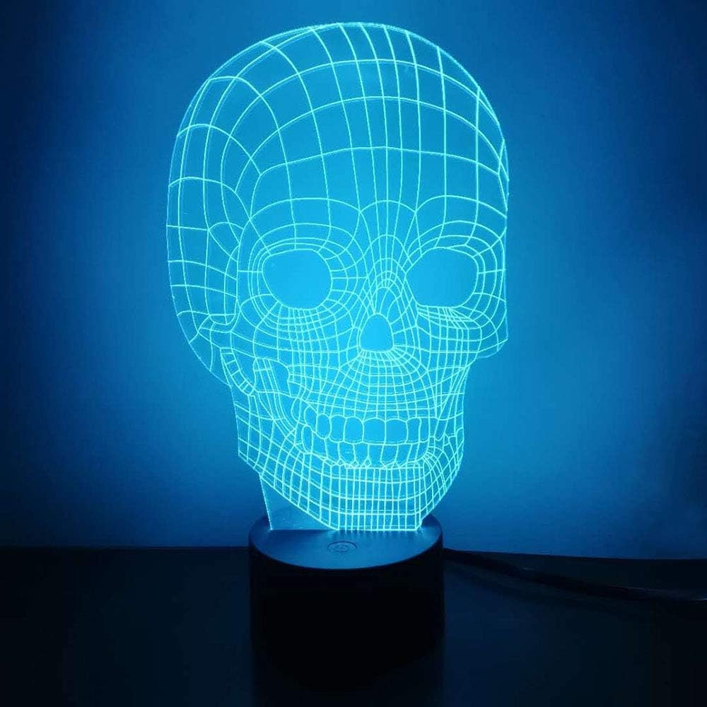 Skull Emo LED Night Light Desk Lamp Sign Bedroom Decor