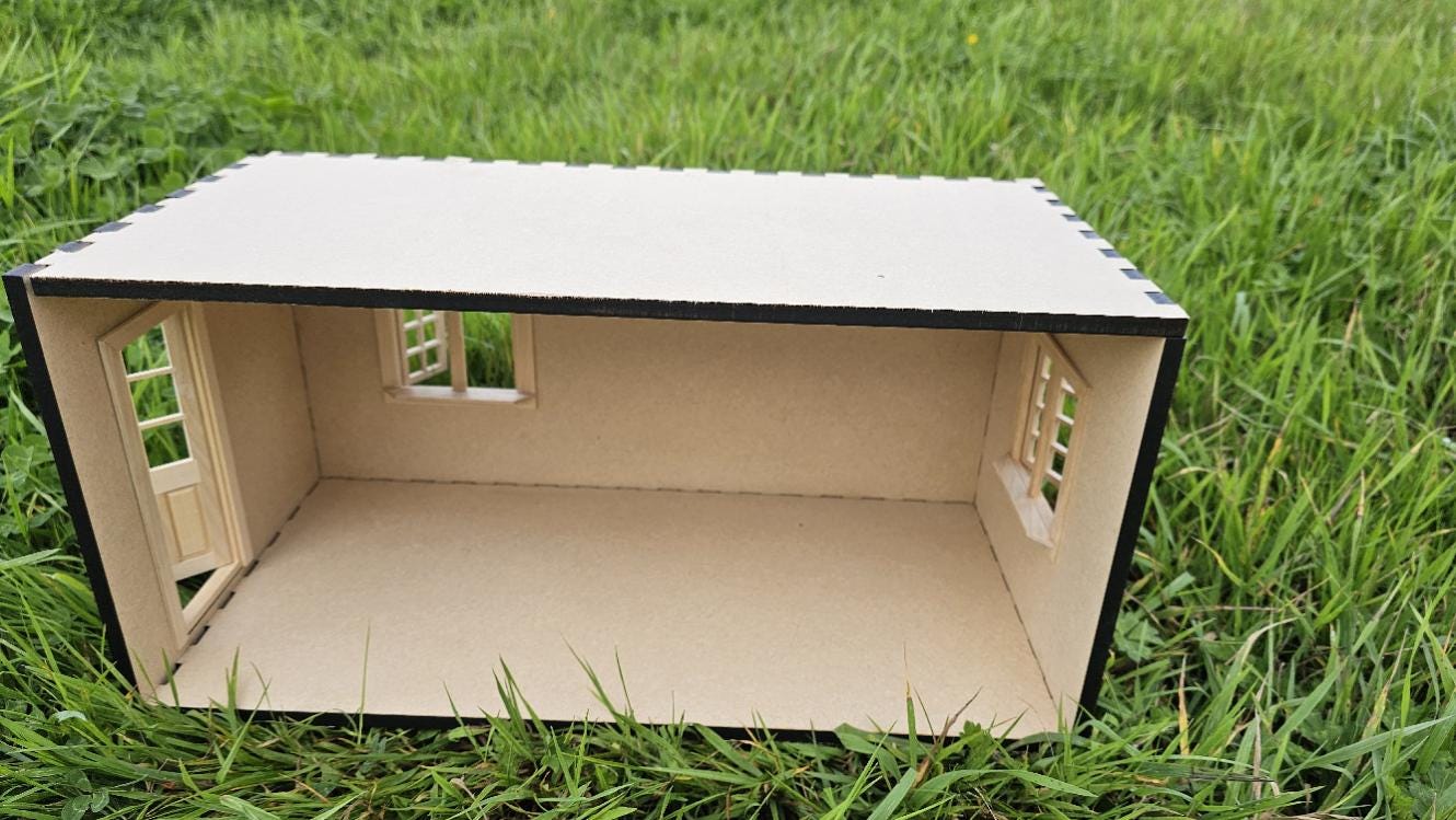 Doll house Miniature Room box | Doors & windows | Room Box | 1:12 Scale Miniature | Diorama | Room box | Roombox Kit