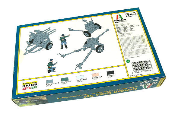 Italeri 1/72 Pak35 + Pak40 + Flack38 Anti-tank-gun scale model kit 7026