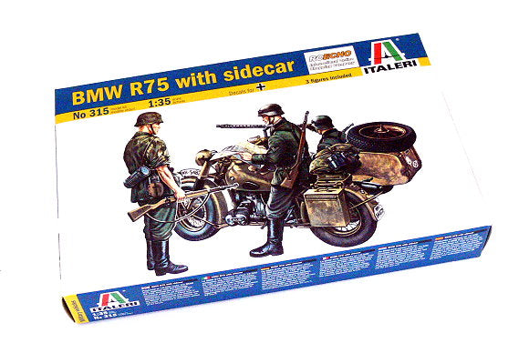 Italeri 1/35 BMW R75 with Sidecar Military Motorbike Model Kit 315