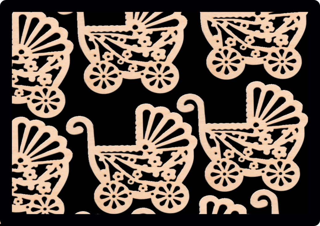 Set Of 10 Wooden Pram Pushchair Baby Craft Tag Embellishments Decoration Crafting Shapes