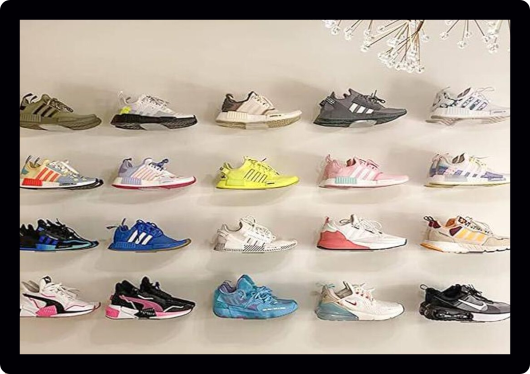Football boots Display Stand Wall Hanger Shelf Various Sizes Colours Shoe wall shelf storage Floating trainer mount