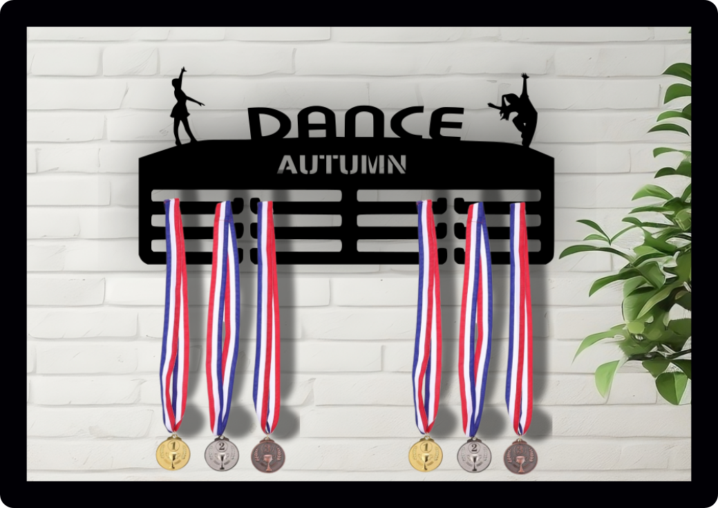 Personalised Medal Hanger Medal Holder Wall Display Rack Dance Dancing