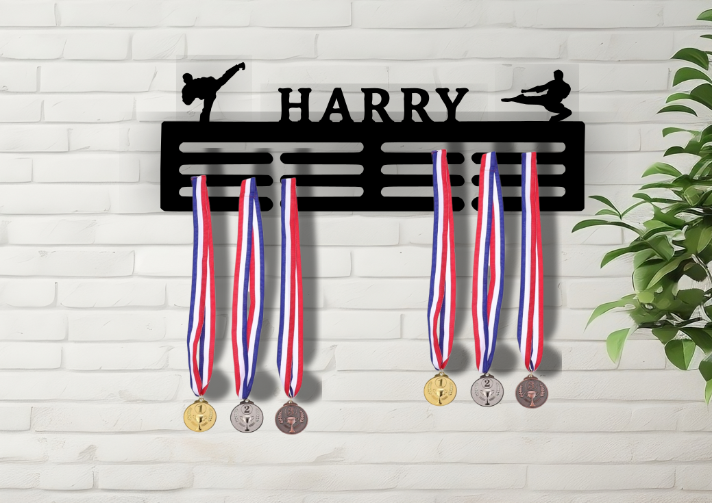 Personalised Karate Medal hanger