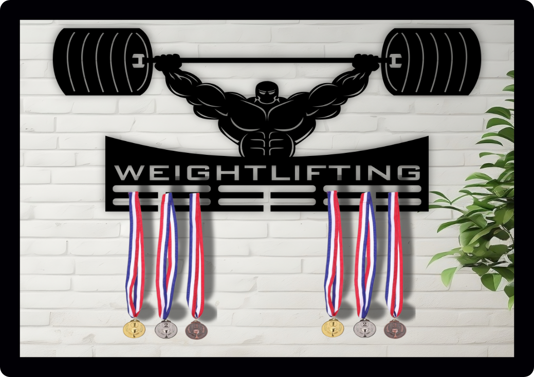 Weight lifting Gym Medal Hanger Medal Holder Wall Display Rack