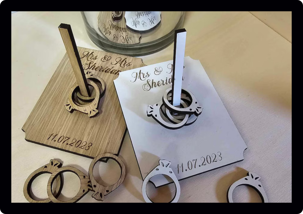 Personalised Table Top Wedding Games | Wedding Favours | Wedding Keepsake | Ring Toss | Hearts & Crosses | Kids Games
