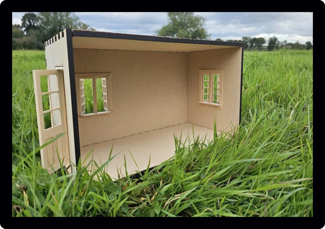 Doll house Miniature Room box | Doors & windows | Room Box | 1:12 Scale Miniature | Diorama | Room box | Roombox Kit