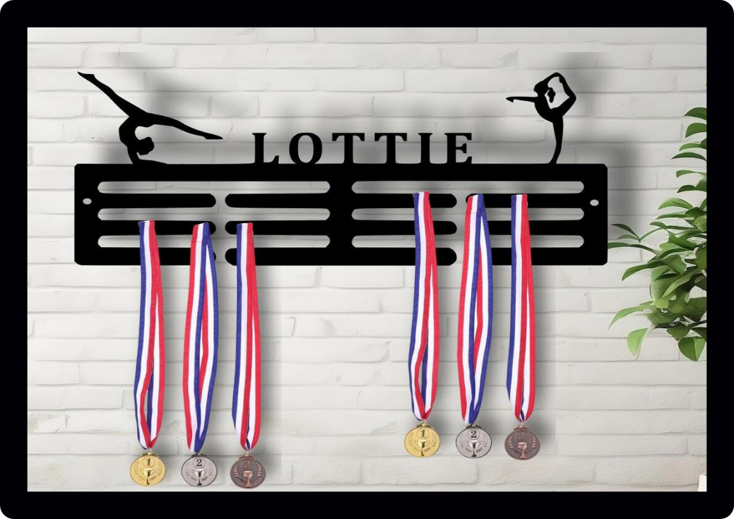 Personalised Medal Hanger Medal Holder Wall Display Rack Dance Dancing