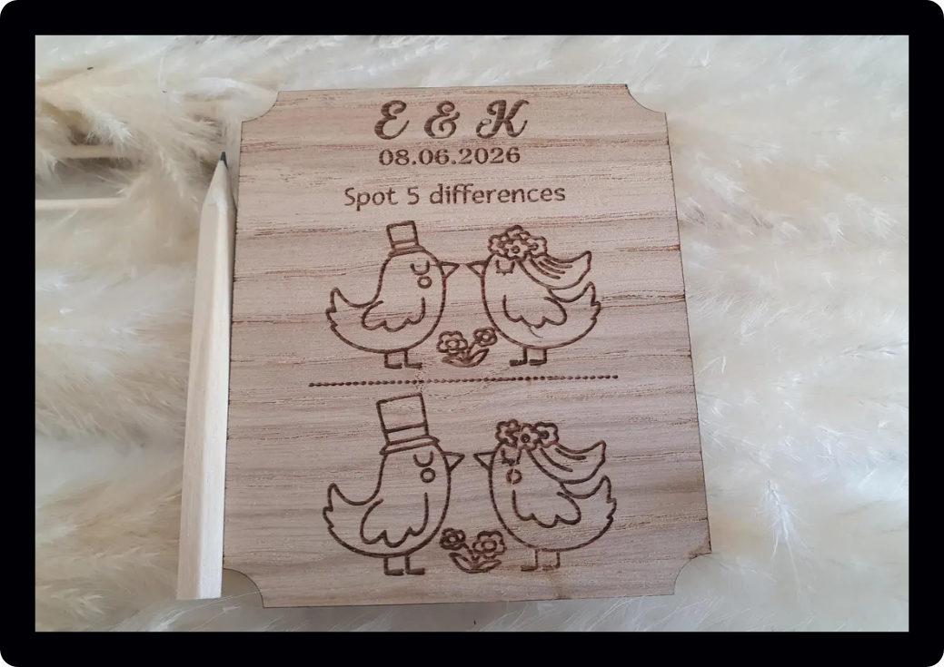 Personalised Table Top Wedding Games | Wedding Favours | Wedding Keepsake | Spot The Difference | Kids Games