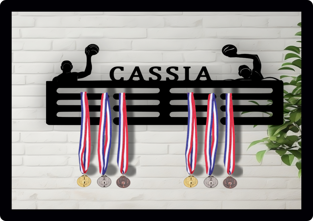 Personalised Water Polo Medal Hanger