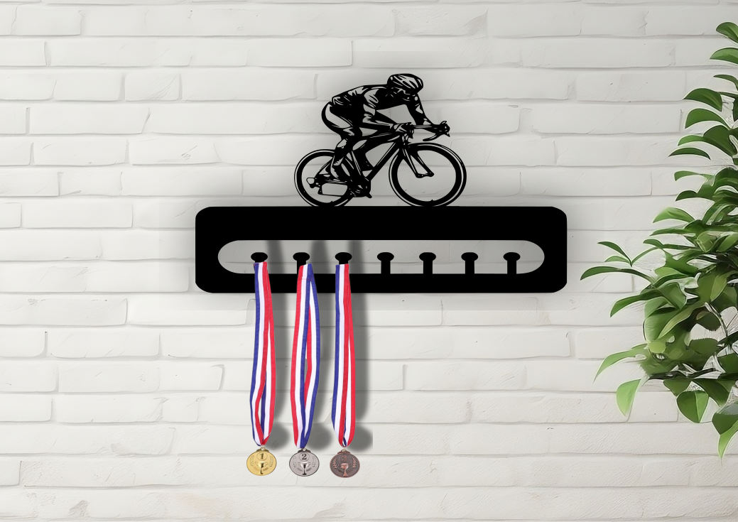 Road XC Bike Cyclist Personalised Medal Hanger