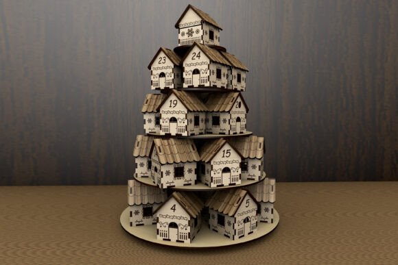 Christmas Wooden House Advent Calendar