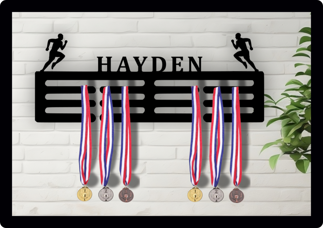 Personalised Trail Mountain Running Runner Medal Hanger