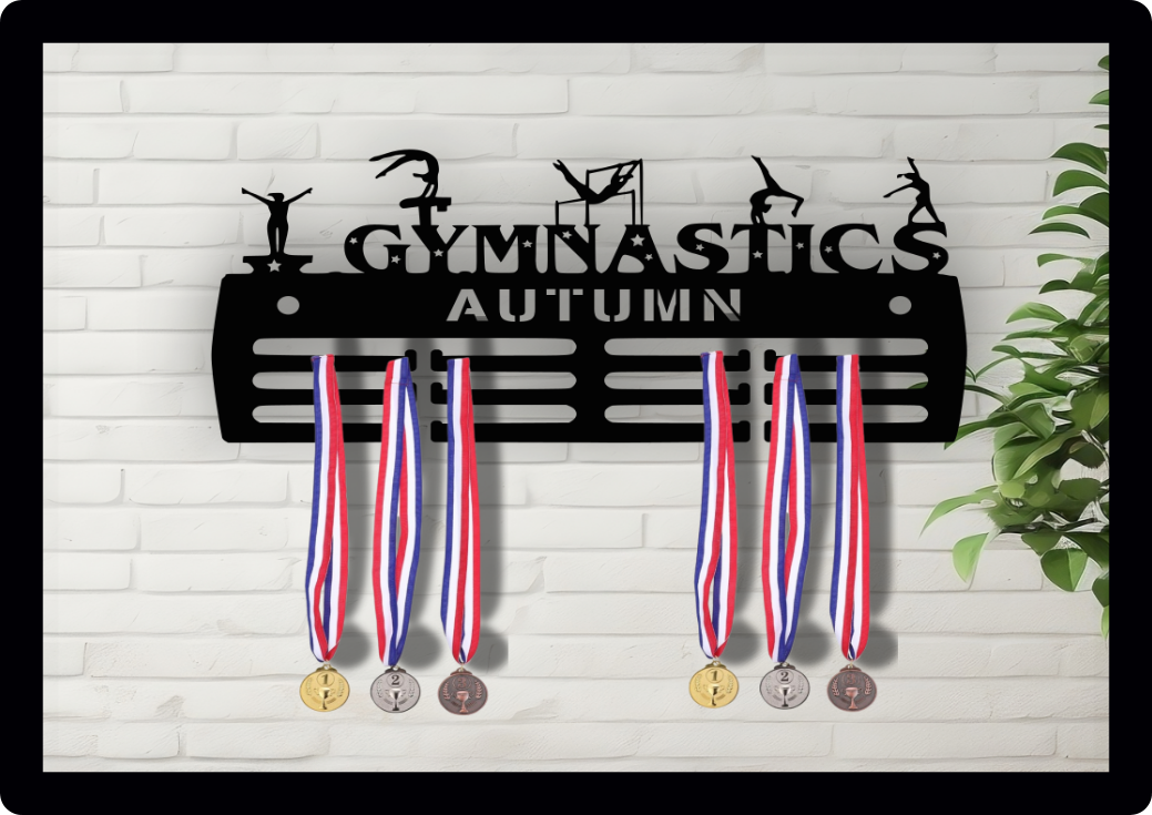 Personalised Gymnastics Medal Hanger