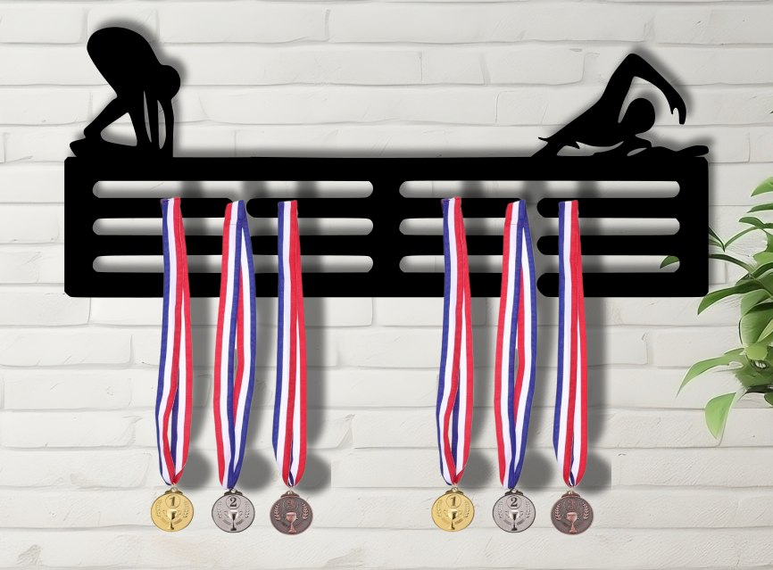 Personalised Swimming Medal Hanger