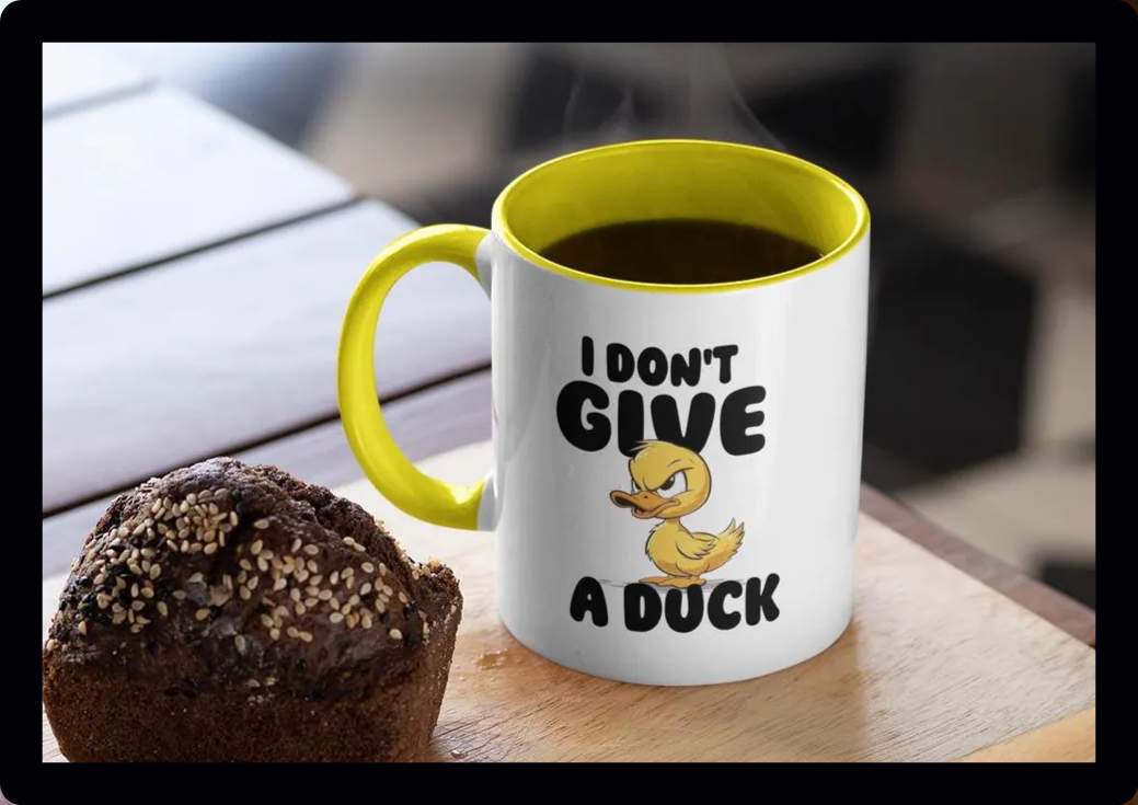 I don't give a duck novelty gift mug