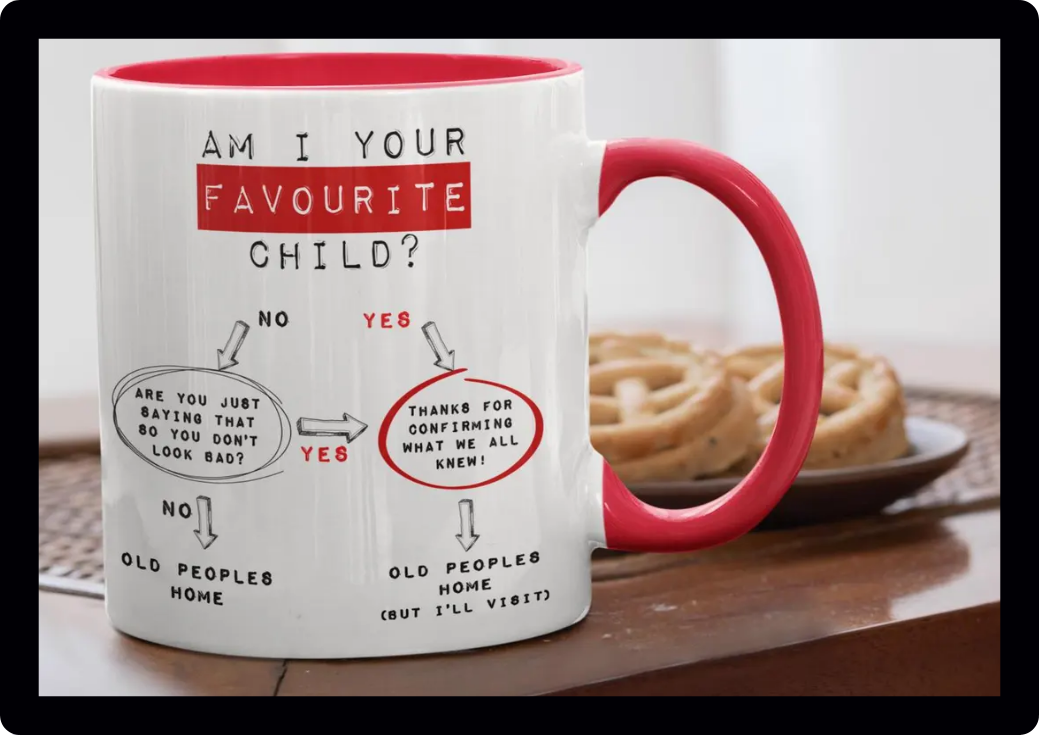 Funny parents mum dad old peoples home novelty mug
