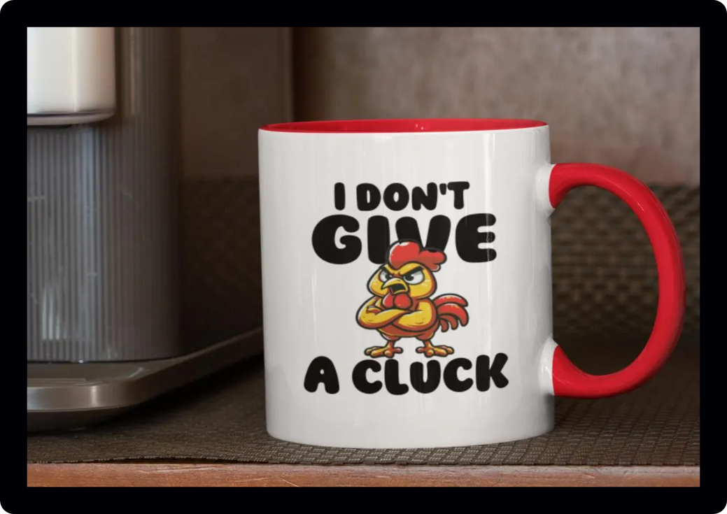 I don't give a cluck chicken novelty gift mug
