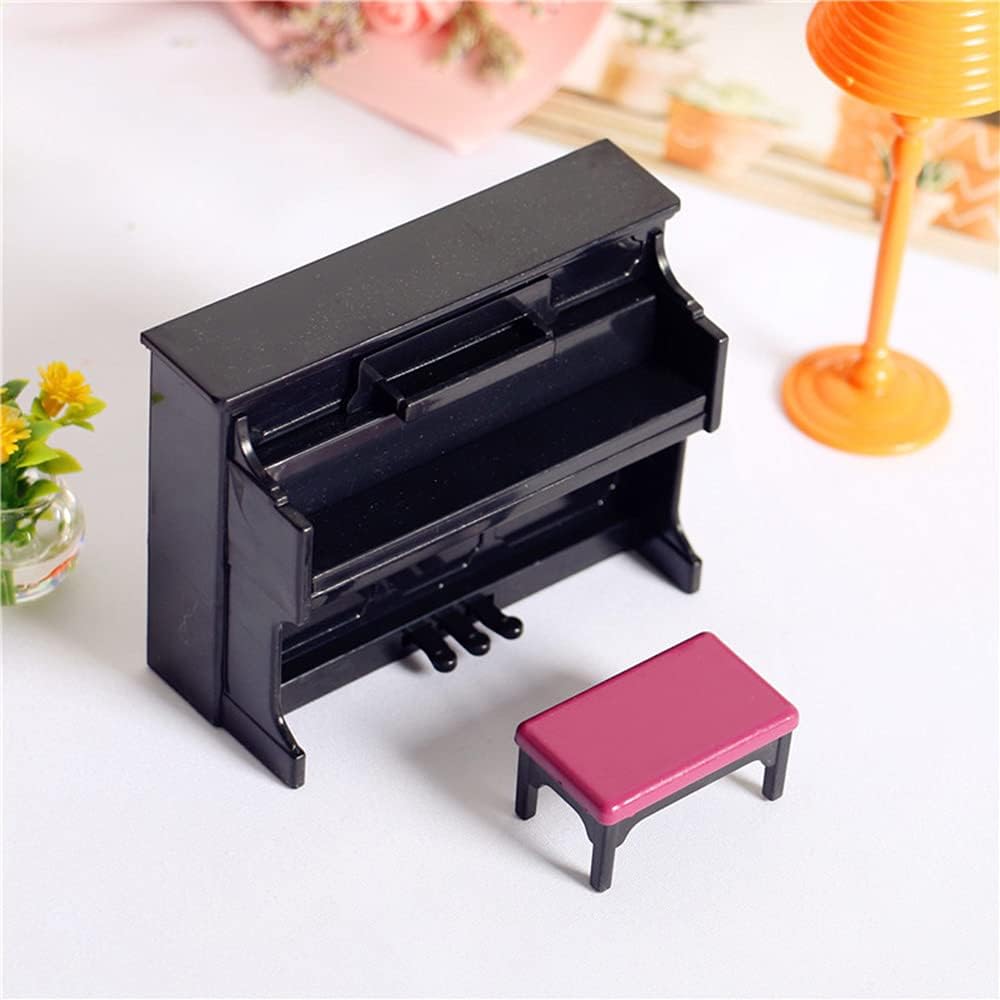 1/12 Dollhouse Miniature's Grand Piano with Stool