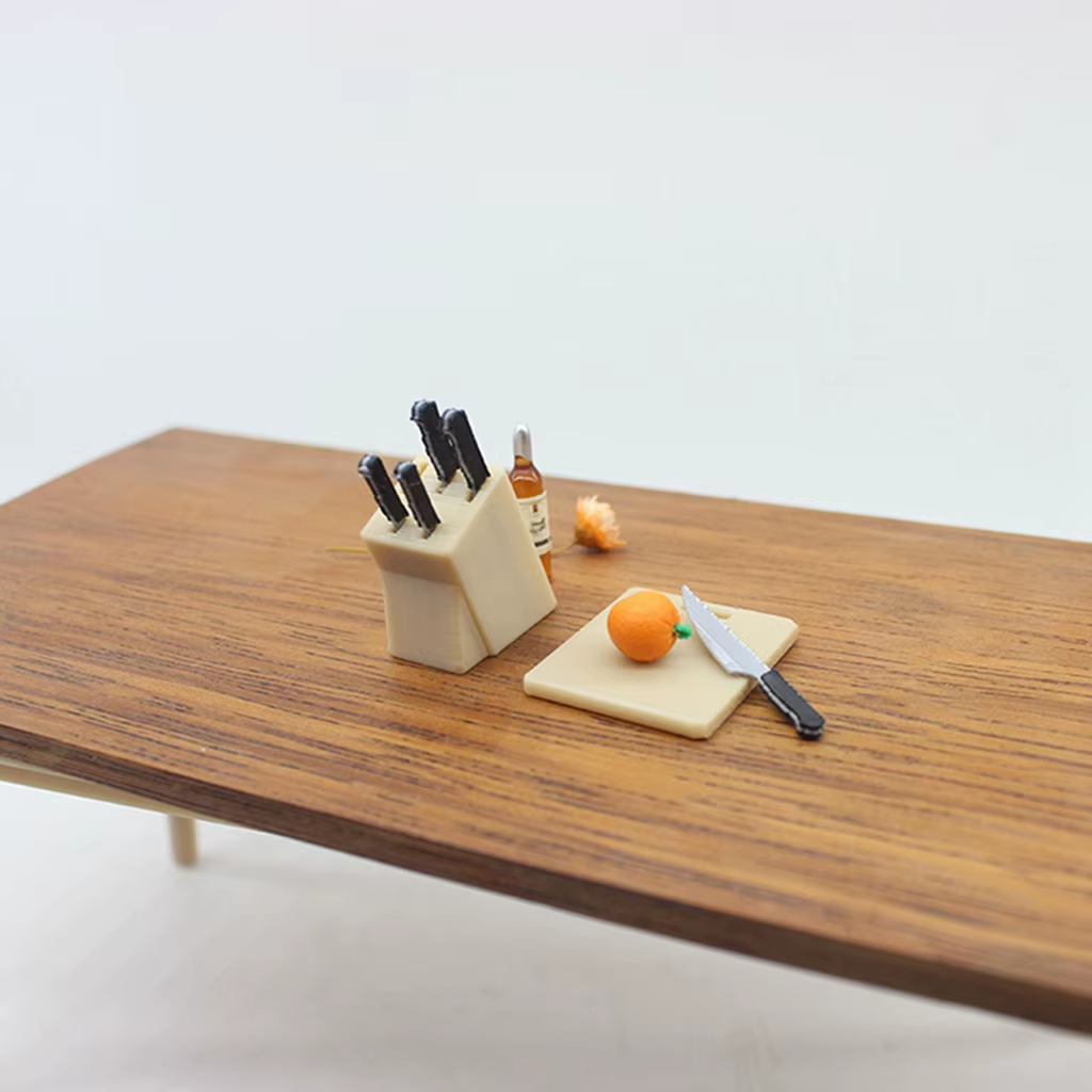 1:12 Dollhouse Miniature's Kitchen Knife Block & Cutting Board