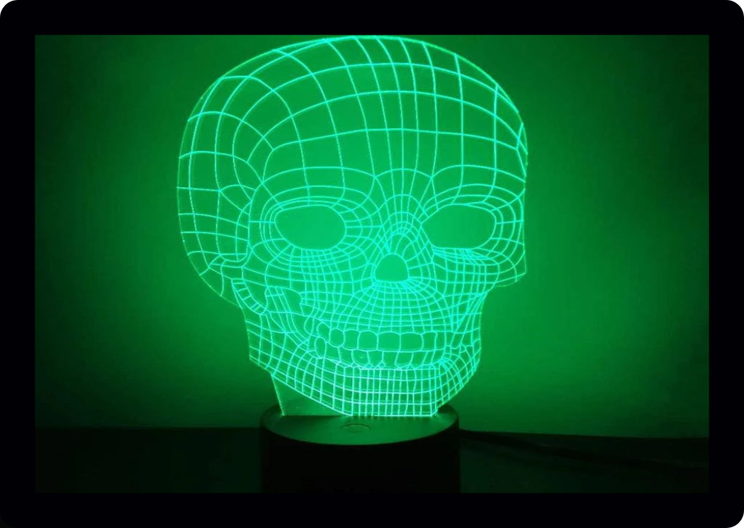 Skull Emo LED Night Light Desk Lamp Sign Bedroom Decor