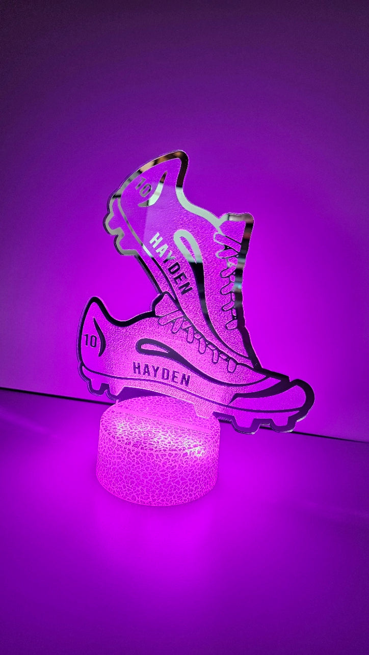 Personalised Football LED Night Light Desk Lamp Sign
