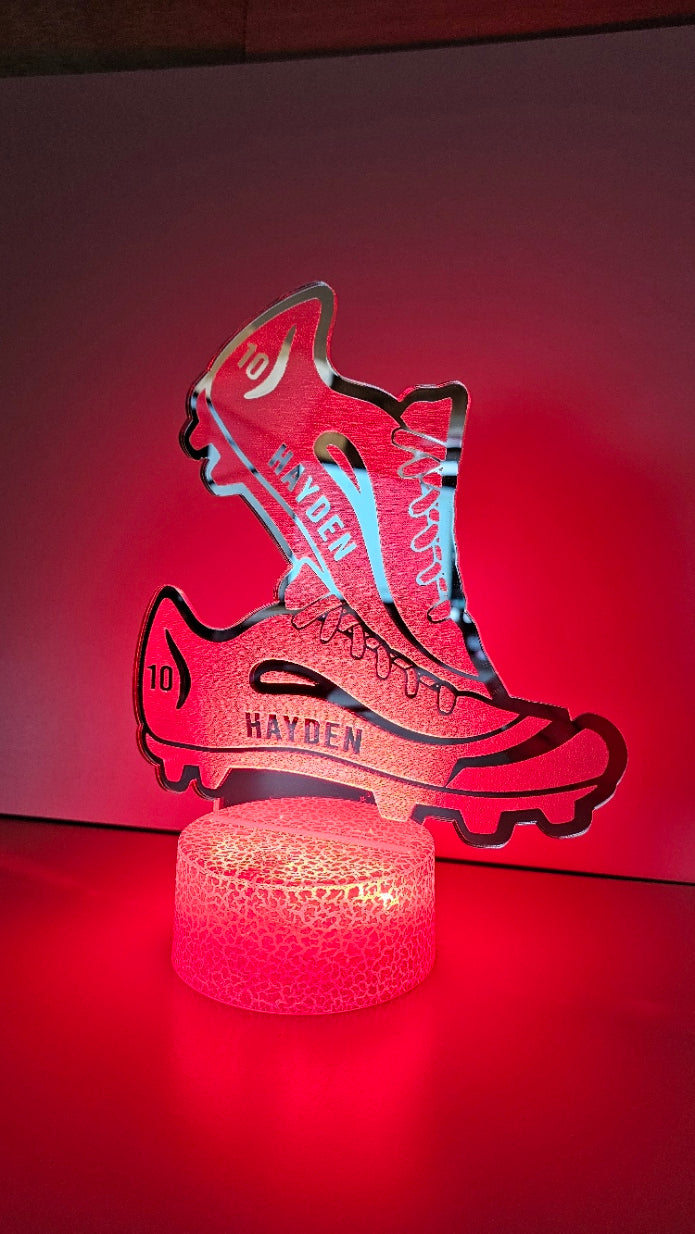Personalised Football LED Night Light Desk Lamp Sign