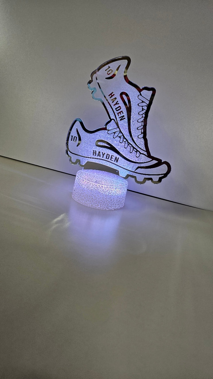 Personalised Football LED Night Light Desk Lamp Sign