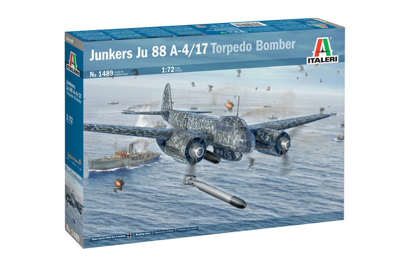 Italeri 1/72 Junkers Ju 88 A-17 Torpedo Bomber Scale Model Kit 1489