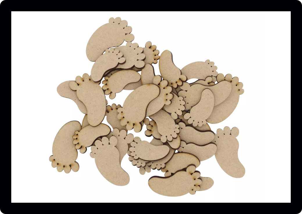 Set Of 10 baby toes feet Craft Tag Embellishments Decoration Crafting Shapes Blanks