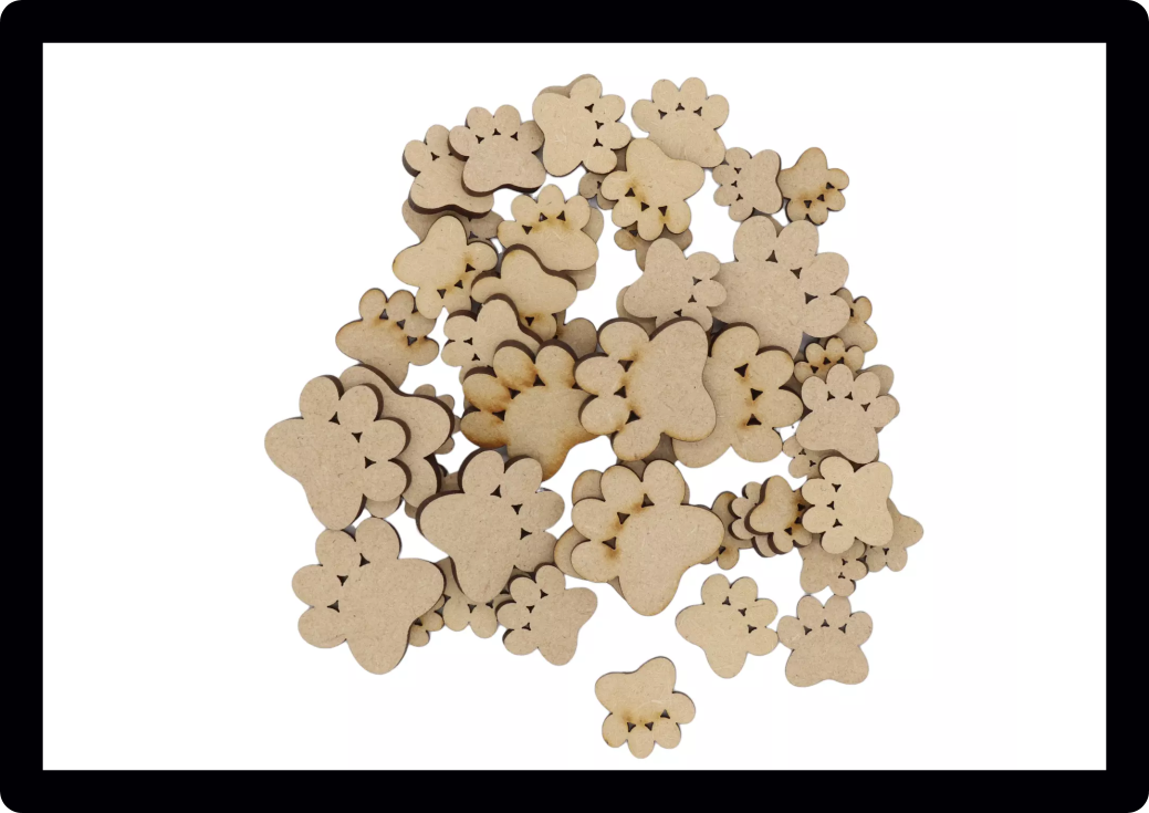 Set Of 10 Paw Prints pet animal Craft Tag Embellishments Decoration Crafting Shapes Blanks
