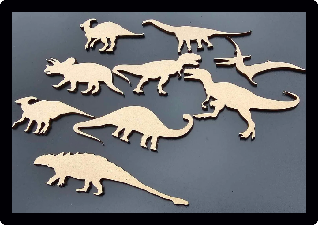 Set Of 10 Dinosaur T rex, Triceratops Craft Tag Embellishments Decoration Crafting Shapes