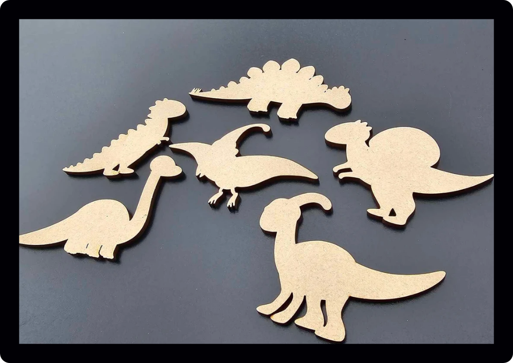 Set Of 10 Dinosaur Cute Craft Tag Embellishments Decoration Crafting Shapes