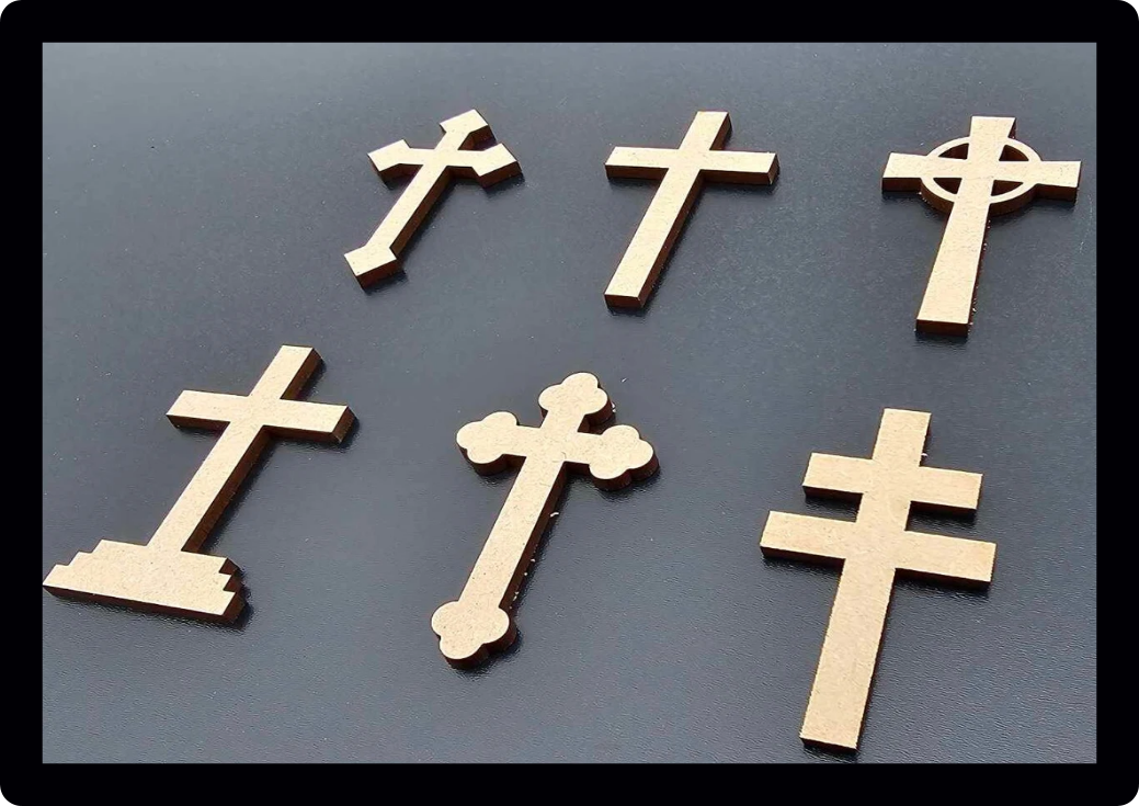 Set Of 10 Crosses Cross Craft Tag Embellishments Decoration Crafting Shapes