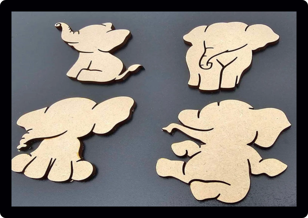 Set Of 10 Cute Elephants Nursery Craft Tag Embellishments Decoration Crafting Shapes Blanks