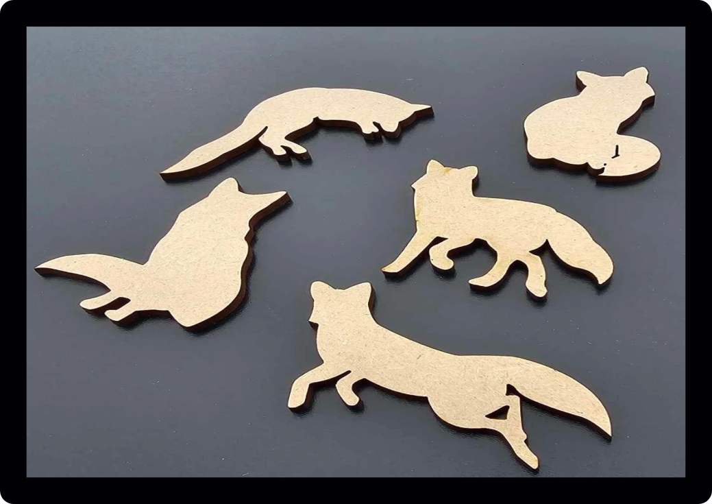 Set Of 10 Fox Nursery Craft Tag Embellishments Decoration Crafting Shapes Animal Blanks