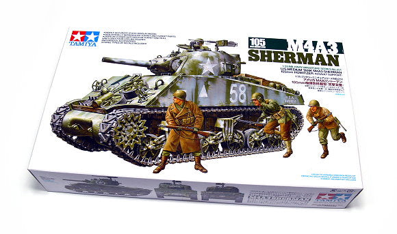 Tamiya 1/35 M4A3 SHERMAN 105MM HOWITZER Scale Model Tank Kit 35251