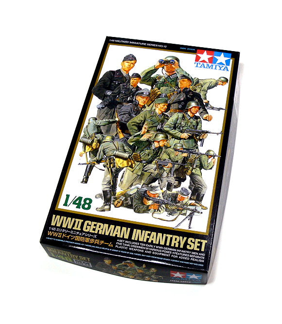 Tamiya 1/48 WWII GERMAN INFANTRY SET Scale Model Figures Kit 32512