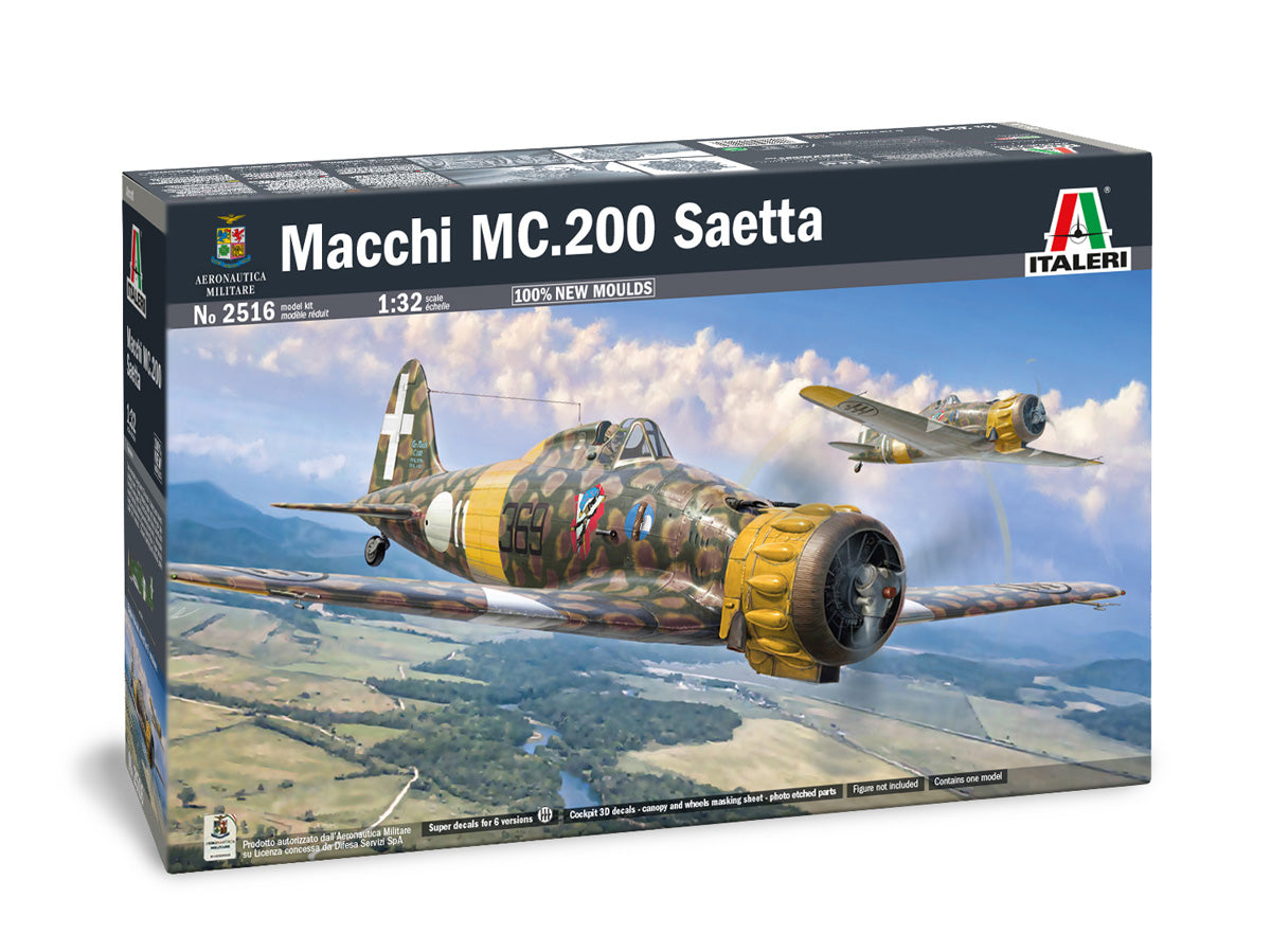 Italeri 1/32 Macchi MC.200 Saetta Aircraft model Kit 2516