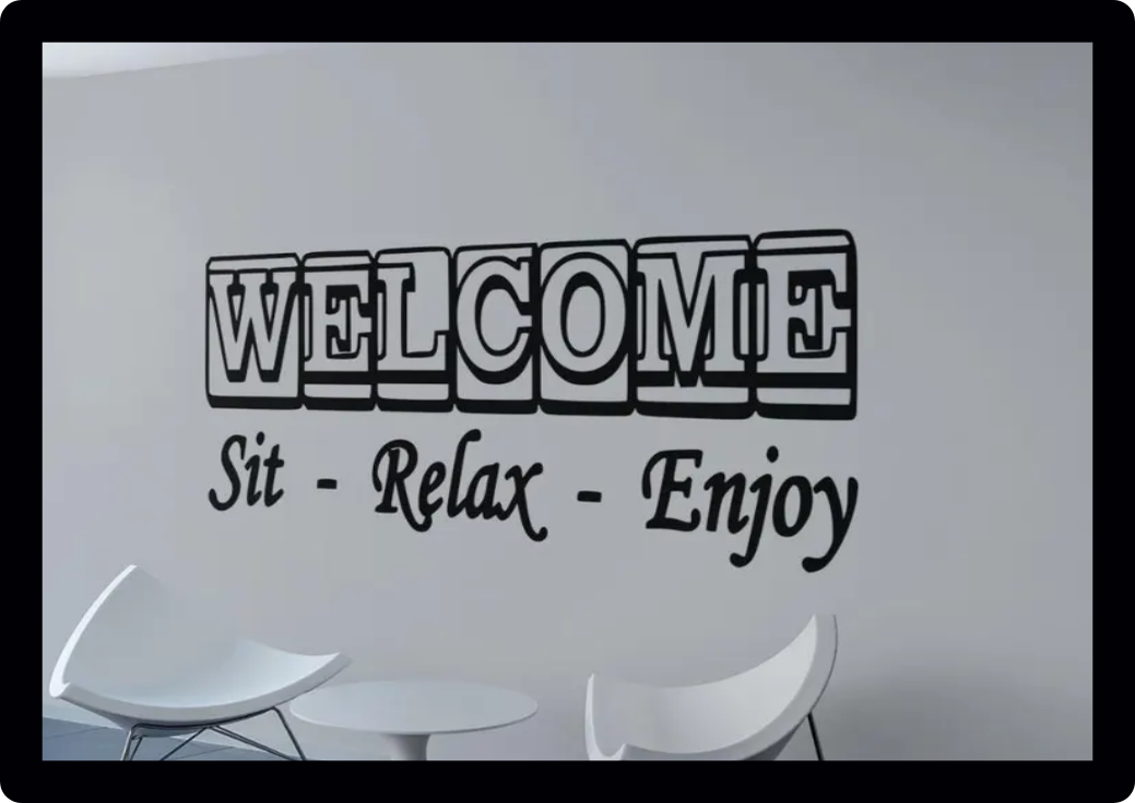 Welcome to our home Living room hallway wall art sit relax and enjoy slogan quote vinyl Decal Sticker