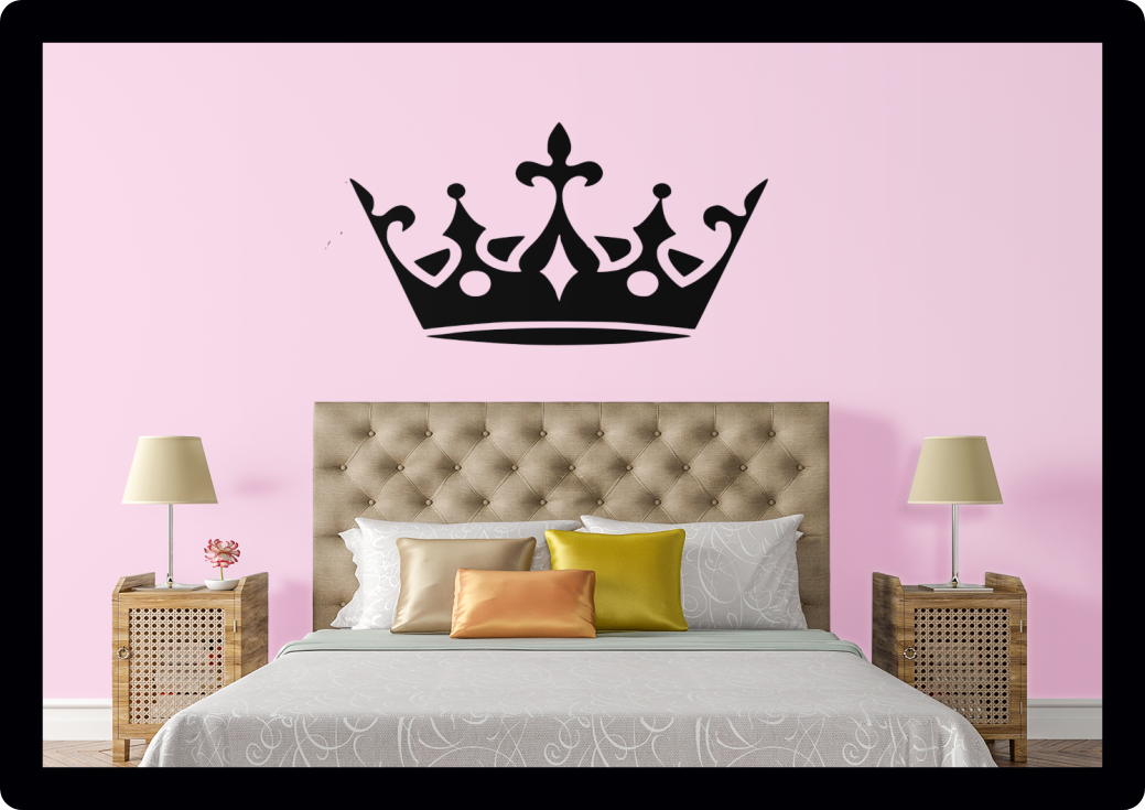 CROWN princess tiara present girls xmas gift Wall Art ballet kids Vinyl Decal Sticker